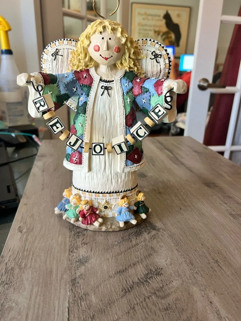 Vintage 1997 Ruth Ninneman 9.5” Tall Rejoice Christmas Musical Figurine Statue
